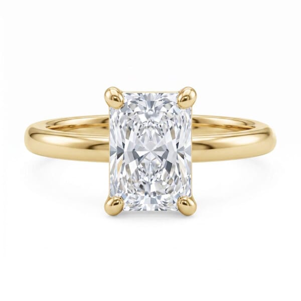 Forlovelsesring med Lab Grown Radiant 1,5 carat River (D)VVS2 i gult gull 14kt - HR0726150rdLG